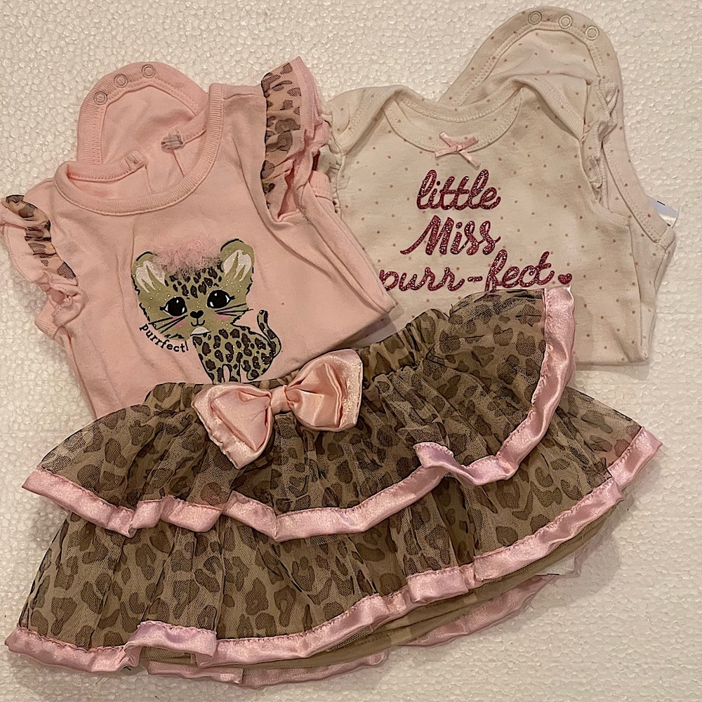 Little Miss Purrfect onesies & tulle skirt 3pc set